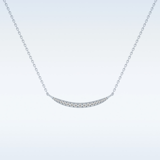 Smile Moissanite Necklace – 0.09 CT Round Cut in 14K/18K