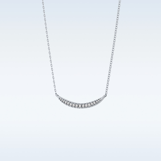 Smile Moissanite Necklace – 0.09 CT Round Cut in 14K/18K