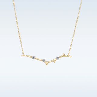 Zig-Zag Moissanite Necklace – 0.07 CT Round Cut in 14K/18K Gold