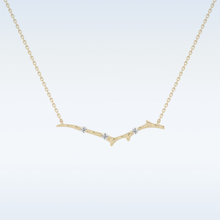 Zig-Zag Moissanite Necklace – 0.07 CT Round Cut in 14K/18K Gold