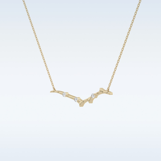 Zig-Zag Moissanite Necklace – 0.07 CT Round Cut in 14K/18K Gold