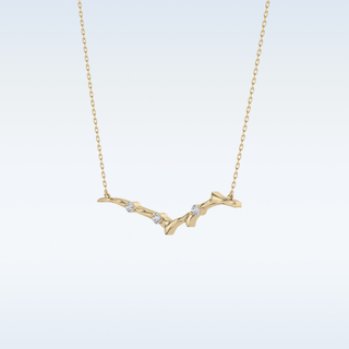Zig-Zag Moissanite Necklace – 0.07 CT Round Cut in 14K/18K Gold