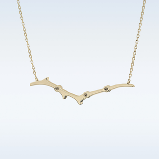 Zig-Zag Moissanite Necklace – 0.07 CT Round Cut in 14K/18K Gold