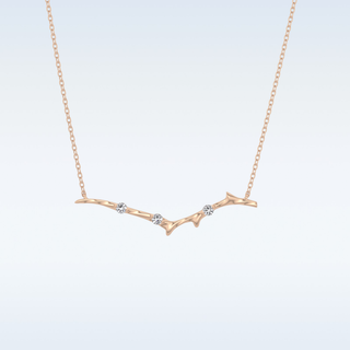 Zig-Zag Moissanite Necklace – 0.07 CT Round Cut in 14K/18K Gold