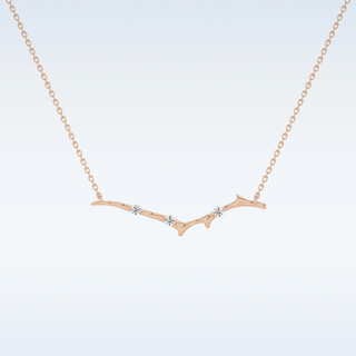 Zig-Zag Moissanite Necklace – 0.07 CT Round Cut in 14K/18K Gold