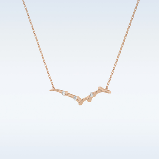 Zig-Zag Moissanite Necklace – 0.07 CT Round Cut in 14K/18K Gold