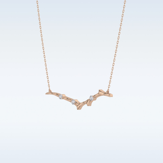 Zig-Zag Moissanite Necklace – 0.07 CT Round Cut in 14K/18K Gold