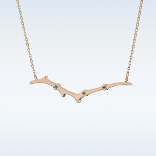 Zig-Zag Moissanite Necklace – 0.07 CT Round Cut in 14K/18K Gold