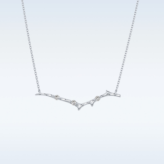 Zig-Zag Moissanite Necklace – 0.07 CT Round Cut in 14K/18K Gold