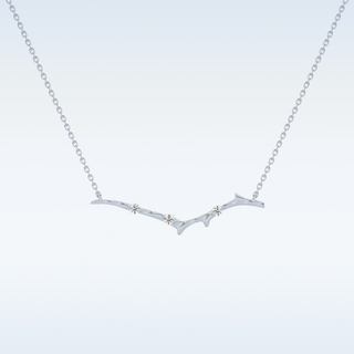 Zig-Zag Moissanite Necklace – 0.07 CT Round Cut in 14K/18K Gold