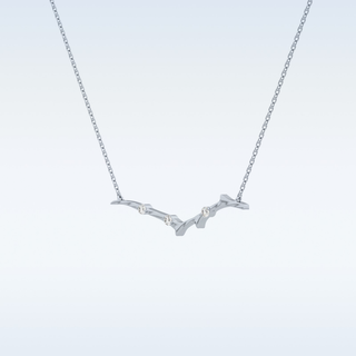 Zig-Zag Moissanite Necklace – 0.07 CT Round Cut in 14K/18K Gold