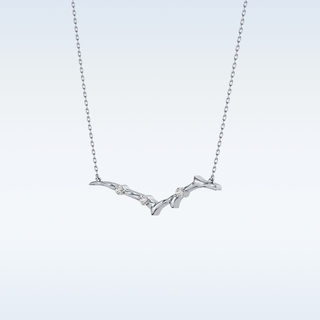 Zig-Zag Moissanite Necklace – 0.07 CT Round Cut in 14K/18K Gold
