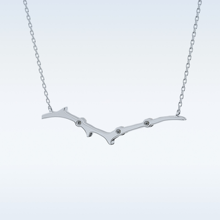 Zig-Zag Moissanite Necklace – 0.07 CT Round Cut in 14K/18K Gold