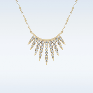 Spokes Moissanite Necklace – 0.42 CT Round Cut in 14K/18K Gold