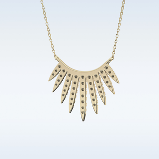 Spokes Moissanite Necklace – 0.42 CT Round Cut in 14K/18K Gold