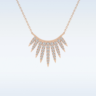 Spokes Moissanite Necklace – 0.42 CT Round Cut in 14K/18K Gold