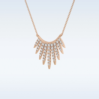 Spokes Moissanite Necklace – 0.42 CT Round Cut in 14K/18K Gold
