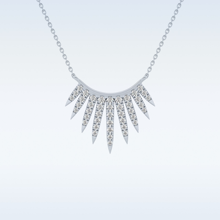Spokes Moissanite Necklace – 0.42 CT Round Cut in 14K/18K Gold