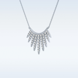 Spokes Moissanite Necklace – 0.42 CT Round Cut in 14K/18K Gold