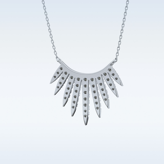 Spokes Moissanite Necklace – 0.42 CT Round Cut in 14K/18K Gold