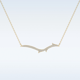 Flower Moissanite Necklace – 0.123 CT Round Cut in 14K/18K Gold