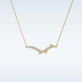 Flower Moissanite Necklace – 0.123 CT Round Cut in 14K/18K Gold