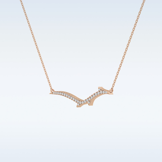 Flower Moissanite Necklace – 0.123 CT Round Cut in 14K/18K Gold