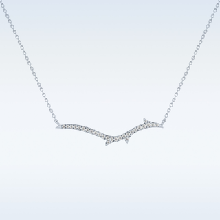 Flower Moissanite Necklace – 0.123 CT Round Cut in 14K/18K Gold