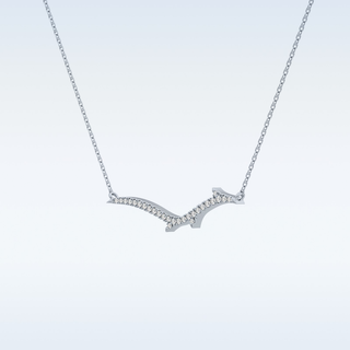 Flower Moissanite Necklace – 0.123 CT Round Cut in 14K/18K Gold