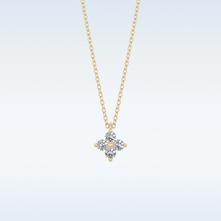 Customized Flower Shaped Moissanite Necklace –  0.16 CT Round Cut in 14K/18K Gold
