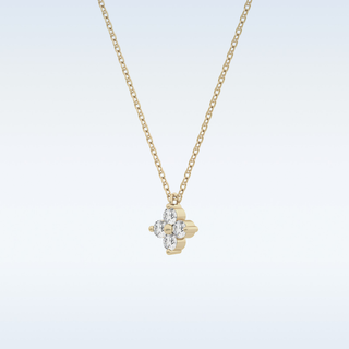 Customized Flower Shaped Moissanite Necklace –  0.16 CT Round Cut in 14K/18K Gold