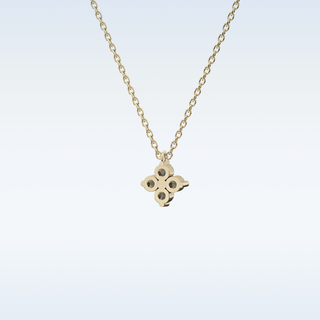 Customized Flower Shaped Moissanite Necklace –  0.16 CT Round Cut in 14K/18K Gold
