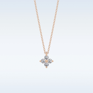 Customized Flower Shaped Moissanite Necklace –  0.16 CT Round Cut in 14K/18K Gold