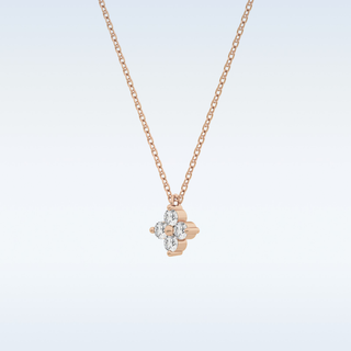 Customized Flower Shaped Moissanite Necklace –  0.16 CT Round Cut in 14K/18K Gold