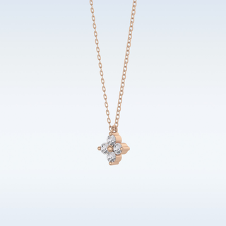 Customized Flower Shaped Moissanite Necklace –  0.16 CT Round Cut in 14K/18K Gold