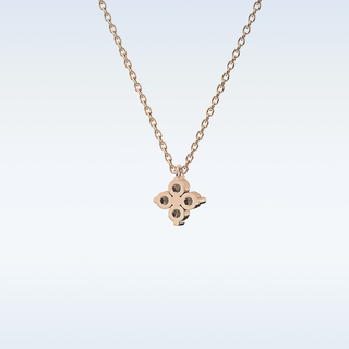 Customized Flower Shaped Moissanite Necklace –  0.16 CT Round Cut in 14K/18K Gold