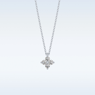 Customized Flower Shaped Moissanite Necklace –  0.16 CT Round Cut in 14K/18K Gold