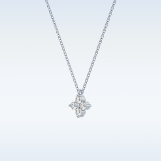 Customized Flower Shaped Moissanite Necklace –  0.16 CT Round Cut in 14K/18K Gold
