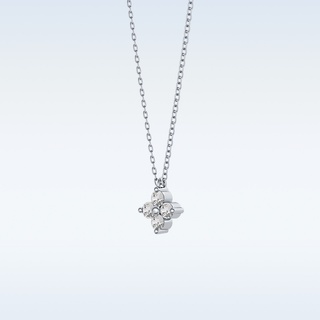Customized Flower Shaped Moissanite Necklace –  0.16 CT Round Cut in 14K/18K Gold