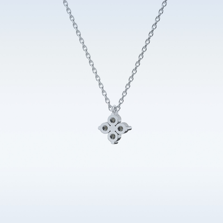 Customized Flower Shaped Moissanite Necklace –  0.16 CT Round Cut in 14K/18K Gold