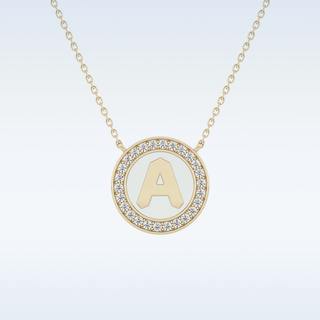 Custom A Letter Moissanite Necklace – 0.17 CT Round Cut in 14K/18K Gold 7