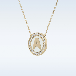 Custom A Letter Moissanite Necklace – 0.17 CT Round Cut in 14K/18K Gold 8