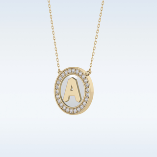 Custom A Letter Moissanite Necklace – 0.17 CT Round Cut in 14K/18K Gold 9
