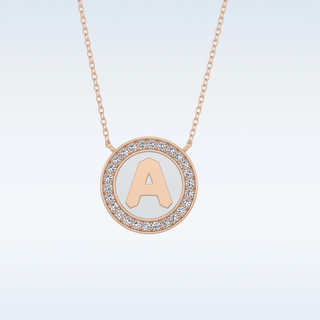 Custom A Letter Moissanite Necklace – 0.17 CT Round Cut in 14K/18K Gold 13