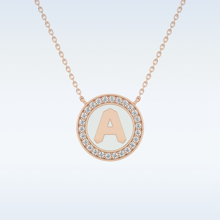 Custom A Letter Moissanite Necklace – 0.17 CT Round Cut in 14K/18K Gold 1
