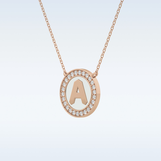 Custom A Letter Moissanite Necklace – 0.17 CT Round Cut in 14K/18K Gold 2