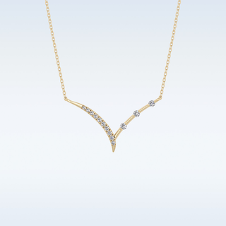 Beautiful V-Shaped Moissanite Necklace – 0.12 CT Round Cut in 14K/18K Gold 8