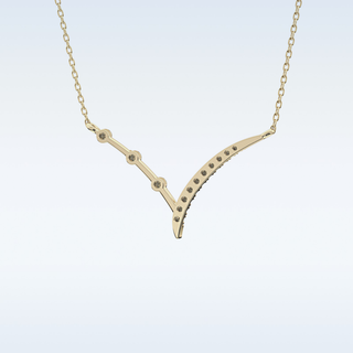 Beautiful V-Shaped Moissanite Necklace – 0.12 CT Round Cut in 14K/18K Gold 13