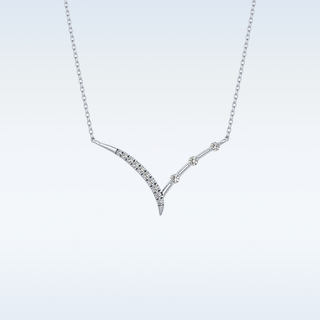 Beautiful V-Shaped Moissanite Necklace – 0.12 CT Round Cut in 14K/18K Gold 1