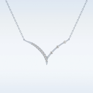 Beautiful V-Shaped Moissanite Necklace – 0.12 CT Round Cut in 14K/18K Gold 2
